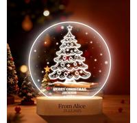 Personalized Christmas Cards Light up Xmas Card Acrylic Decorative Light Plaque LED Christmas Tree Decor Standee Custom Light-Up Transparent Xmas Illuminated Decorations