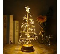 Personalized Christmas Crystal Tree Lights Custom Family Name Tabletop Metal Christmastree Lamp Decoration Gifts for Women Wife Boyfriend Girlfriend Christmas (Heart-1-12 Names)