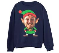 Personalized Christmas Elf Face Kids Sweater Adorable Christmas Jumper for Boys Girls Ugly Xmas Sweater for Children, 12-13 Years, Navy