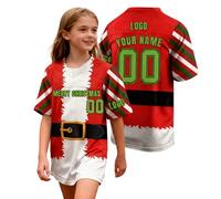 Personalized Christmas Football Jerseys for Family Matching Outfits - Custom Soccer Uniforms with Name and Number Printing for Kids and Adults - Festive Holiday Football Kits as Gift Ideas Red