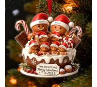 Personalized Christmas Name Ornament 2025-Custom Snowman Family Decorations, Personalized Gingerbread Ornament 2025, Cute Acrylic Christmas Tree Decorations Gifts for Family Members Friends