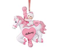 Personalized Christmas Ornament 2024 - Baby's First Christmas Baby Boy Girl Carousel Christmas Tree Ornament for Kids Artisanal Customized Decoration Glittered Keepsake for Boy - Free Personalization