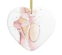 Personalized Christmas Ornaments 2024 Ceramic Ornaments Ballet Shoes Printed Heart Office Christmas Decorations for Tree