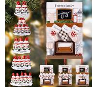 Personalized Christmas Ornaments 2024 Fireplace Mantle Family of 2/3/4/5 Christmas Ornament Custom Name Text Polyresin Stockings Keepsake for Xmas Tree Ornament Customized Joy New Year Decoration