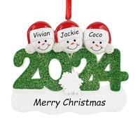 Personalized christmas ornaments 2024 snowman - personalized, family ornaments personalized Resin Snowman, for Family, Partners, Friends 3