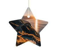 Personalized Christmas Ornaments 2025 2.7 Inch Ceramic Ornament with Gold Hanging String Double-Sided Shining Overlook Xmas Tree Decoration & Keepsake Gift for Party Holiday Present Exchange-Star