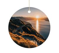 Personalized Christmas Ornaments 2025 3 Inch Ceramic Ornament with Gold Hanging String Double-Sided Shining Overlook Xmas Tree Decoration & Keepsake Gift for Party Holiday Present Exchange