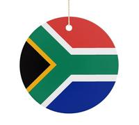 Personalized Christmas Ornaments 2025 Ceramic Hanging South Africa Flag Ornaments with Gold String Double-Sided Vintage Holiday Decorations for Tree Mantel Tabletop Xmas Party Favors