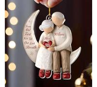 Personalized Christmas Ornaments 2025 for Couple,Custom from Our First Kiss Till Our Last Breath Hanging Ornament for Xmas Tree,Custom Couple Ornaments with Name & Year,Gifts for Him and Her,Parent