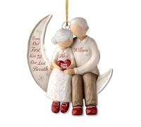 Personalized Christmas Ornaments 2025 for Couple, Custom From Our First Kiss Till Our Last Breath Hanging Ornament for Christmas Tree, Personalised Old Couple Ornament Gifts for Him Her