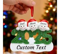 Personalized Christmas Ornaments 2025 Resin Snowman Family Ornaments with Custom Name,Tree Decorations 3D Customized Xmas Ornament Gifts (2025 Year)