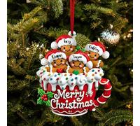Personalized Christmas Ornaments, Customized Name Family Baking Cookie Ornament, Suitable for Families of 2/3/4/5 People, Christmas Tree Decorations or Gifts