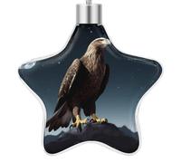 Personalized Christmas Ornaments Eagle Under The Stars Star Hanging Ornament with Silver String Plastic Sublimation Ornament for Xmas Tree New Year Party Supplies & Gift