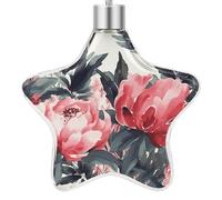 Personalized Christmas Ornaments Peonies Spring Star Hanging Ornament with Silver String Plastic Sublimation Ornament for Xmas Tree New Year Party Supplies & Gift