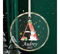 Personalized Christmas Ornaments with Initial Name, Acrylic Custom Monogram Initial A-Z Christmas Ornament 2024 for Kids Family Friends, Customized Letter Name Ornaments for Christmas Tree Decorations