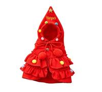 Personalized Christmas Pet Cape Embroidered Name,Pet Dog Christmas Costume Puppy Xmas Cloak with Star and Pompoms Cat Santa Cape with Santa Hat Red Doggy Outfit Winter Cat Clothes (Red,Medium)