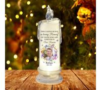Personalized Christmas Photo LED Candle, This Candle Burns in Loving Memory, Custom Picture LED Memorial Candles Light, Sympathy Gifts for Loss of Loved One, Bereavement Gift for Loss of Mom, Dad