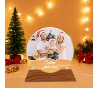 Personalized Christmas Snow Globe with Photo Text Custom Crystal Ball Desktop Ornament Christmas New Year Birthday Gift for Men Women (Personalized Photos 2)