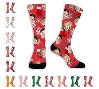Personalized Christmas Socks with Your Custom Photo - Unisex Funny Face Stockings for Men, Women Gift - Add Image to Festive Mid-Calf Hosiery