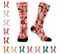 Personalized Christmas Socks with Your Custom Photo - Unisex Funny Face Stockings for Men, Women Gift - Add Image to Festive Mid-Calf Hosiery