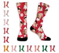 Personalized Christmas Socks with Your Custom Photo - Unisex Funny Face Stockings for Men, Women Gift - Add Image to Festive Mid-Calf Hosiery