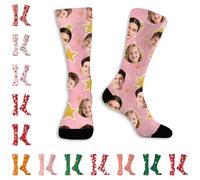 Personalized Christmas Socks with Your Custom Photo - Unisex Funny Face Stockings for Men, Women Gift - Add Image to Festive Mid-Calf Hosiery