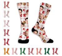 Personalized Christmas Socks with Your Custom Photo - Unisex Funny Face Stockings for Men, Women Gift - Add Image to Festive Mid-Calf Hosiery