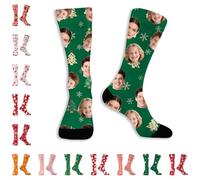 Personalized Christmas Socks with Your Custom Photo - Unisex Funny Face Stockings for Men, Women Gift - Add Image to Festive Mid-Calf Hosiery