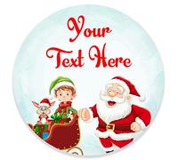 Personalized Christmas Stickers Santa and Sleigh Design Festive Gift Tag Labels for Presents Seasonal Greetings Stocking & Tree Stickers Perfect for Delivery & Holiday Cheer (24, 45mm)