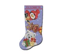 Personalized Christmas Stocking Cross Stitch Patterns for Adults, Counted Modern Funny Easy Embroidery Chart for Beginners, Cute Xmas Bear Penguin Deer Simple Holiday Design DIY, Digital Download