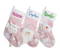 Personalized Christmas Stocking Embroidered Name Custom Stocking 18'' Large Xmas Stockings - 3 Designs to choose from Monogram Stockings for Holiday Family Party Decoration (Snowman)