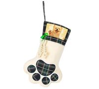 Personalized Christmas Stocking for Dogs and Cats Charming Puppy Paw Shape Xmas Stockings, Plush Hanging Socks for Holiday and Christmas Decorations