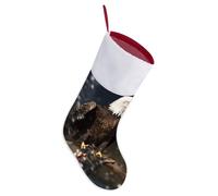 Personalized Christmas Stockings 16.5 Inch - North American Bald Eagle Large Plush Xmas Stockings, Rustic Cozy Hanging Xmas Stocking Decorations for Family Holiday Christmas Party Decorations