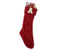 Personalized Christmas Stockings with Initials, Large Xmas Stockings Plush Faux Xmas Stocking With Golden Snowflake For Family Holiday Xmas Personalized Decorations (A)