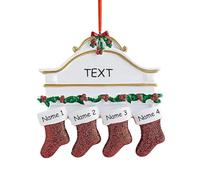 Personalized Christmas Tree Decoration Name/Text Ornament, Personalized Family Christmas Ornaments 2025, Customized Christmas Socks Pendant with Names, Customized Xmas Gifts for Family Friends(4p)