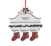 Personalized Christmas Tree Decoration Name/Text Ornament, Personalized Family Christmas Ornaments 2025, Customized Christmas Socks Pendant with Names, Customized Xmas Gifts for Family Friends(3p)
