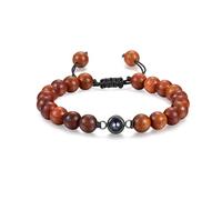 Personalized Christmas Wooden Projection Bracelet - Custom Photo Beaded Bracelet for Men & Women, Aromatic Natural Wood Jewelry for Meditation, Yoga & Spiritual Gifts for Valentine Day Anniversary