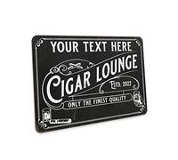 Personalized Cigar Lounge Sign Mancave Garage Décor Whiskey Bar Decorative Signs 8x12 208120121001