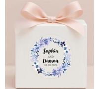 Personalized Clear Wedding Stickers, Thank You Wedding Stickers Customized Round Sticker Labels Personalized Labels (Transparent,3cm)