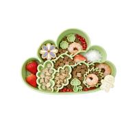 Personalized Cloud Shaped Slow Feeder Bowl for Dogs Cats, Food Grade Silicone Non Slip Suction Cup Cat Bowl, Anti-Choking whisker-friendly Dog Puzzle Feeder,Dry Wet Food Feeding Tray (Green)
