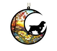Personalized Cocker Spaniel Dog Memorial Suncatcher, Cocker Spaniel Christmas Ornament with Name, Custom Dog Breeds, Pet Loss Stained Glass Light Catcher, Gifts for Dog Lovers Loss of Dog Gift