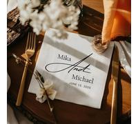 Personalized Cocktail Napkins Wedding,Custom Napkins Cheer Mr Mrs Name Couple,Anniversary Party,Initials Beverage Bar Reception Cocktail Luncheon Dinner (20pcs)