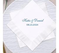 Personalized Cocktail Napkins Wedding Custom Napkins with Picture Napkins Disposable Custom Napkins for Party (100pcs)