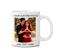 Personalized Coffee Mug, Custom Picture Text or Logo Ceramic Mug, Customized Gift for Men & Women, with Photo and Words (Large)