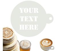 Personalized Coffee Stencils 20Pcs Set-Custom Cake & Latte Art Templates, Food-Grade Plastic Baking Molds for Powder, Reusable for Birthday, Valentine's Day,Cafe Decoration (10, B-Diameter 9cm)