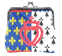 Personalized Coin Purse for Women Leather Cute Pays de la Loire Flag Kiss Lock Small Pouch Coin Wallet, Pays de la Loire Flag, Classic