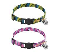 Personalized Collar for Puppy Adjustable para personalizados Dog Collar for Female Dogs 2 Pack Animal Snake Fur Print Blue Green Animal Sheep Fur Print Pink