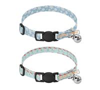 Personalized Collar for Small Dogs Release Buckle para personalizar Girl and Boy Collar 2 Pcs Merry Christmas White Snowflakes Watercolor Red Cherries