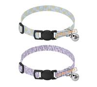 Personalized Collars for Small Dogs Adjustable personalizados para Girl and Boy Dog Collars 2 Pcs Kids Yellow and Blue Butterfly Bow Lavender Floral Watercolor