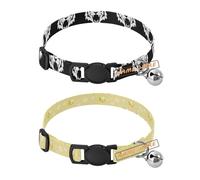 Personalized Collars for Small Dogs Quick Release Buckle Custom Made Female Dog Collars 2 Pack Black and White Angry Tigers Bumble Bees Yellow Cute